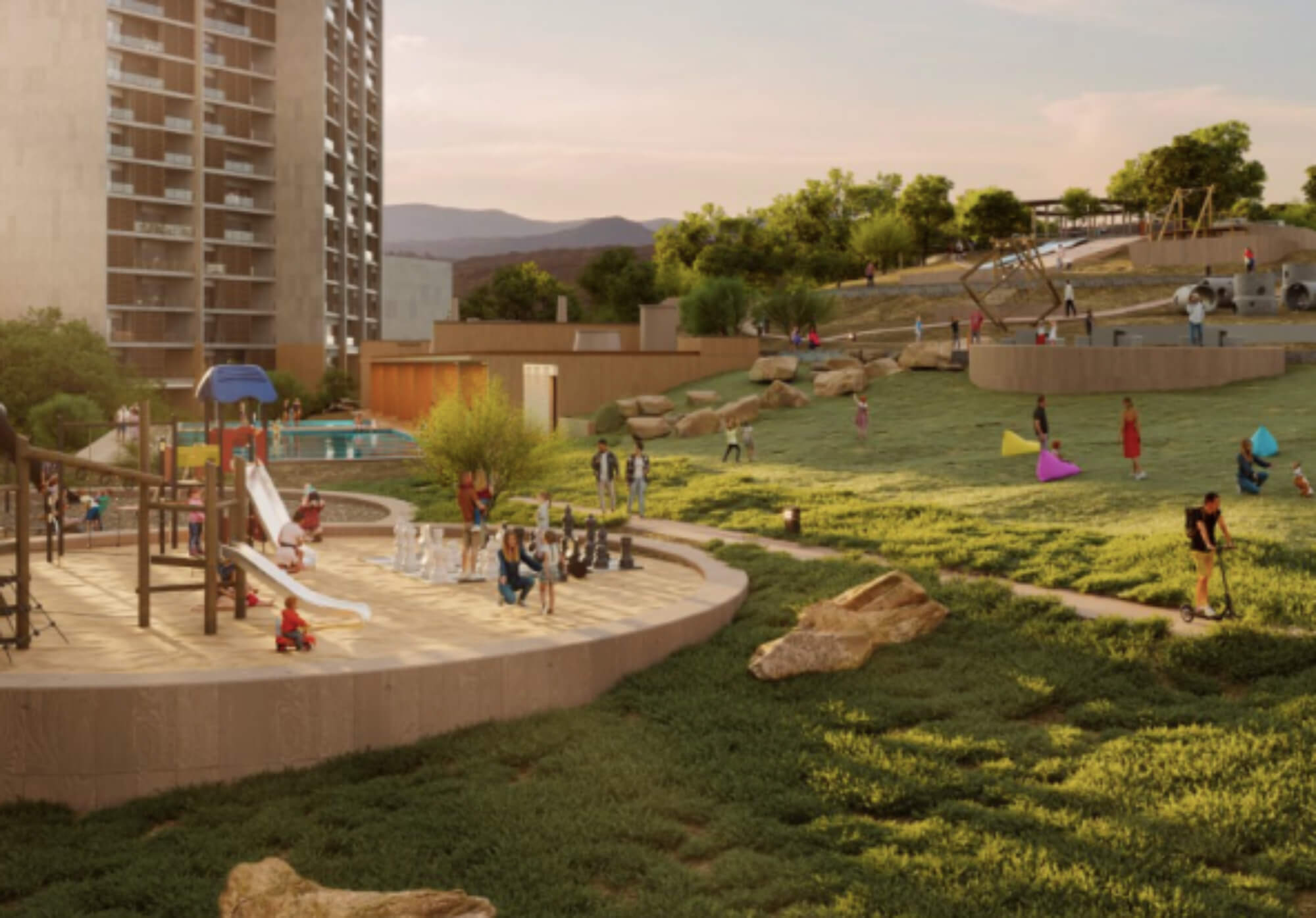 Condominium with paddle and tennis court, swimming pool, climbing wall, pre-construction, for sale, Quer&eacute;taro.