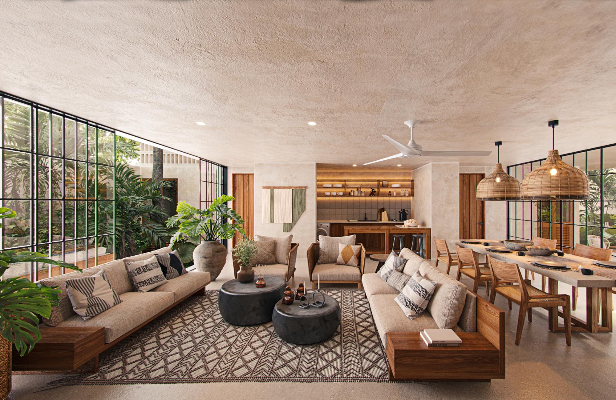 Large condo with garden, 258 m2, concierge &amp; driver, clubhousewith exclusive amenities, pre-construction for sale in Merida.