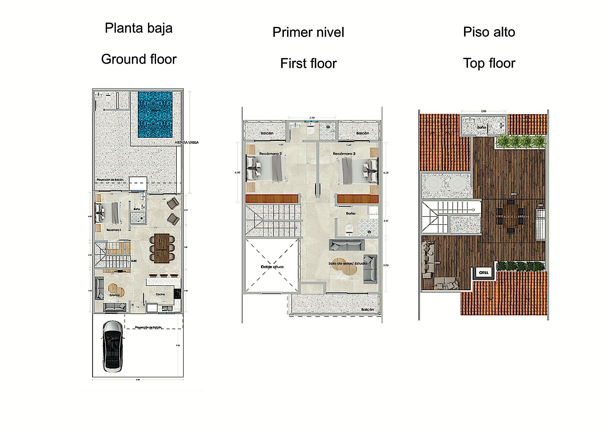 Casa con alberca, terraza, doble altura, sala de tv, en venta Sector O, Huatulco