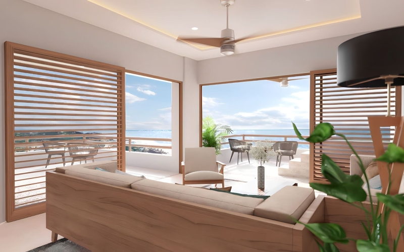 Apartment, mountain view, private pool, garden, for sale in Huatulco.