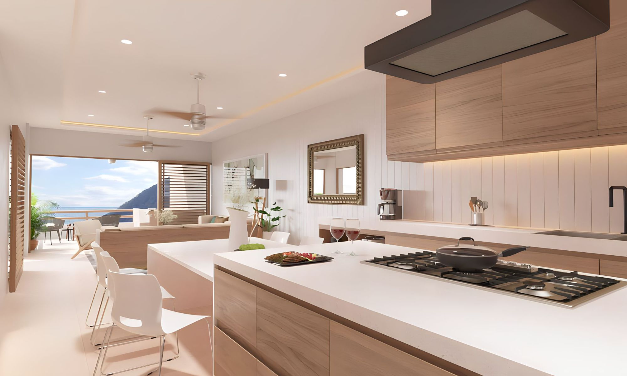 Ocean view penthouse with large terrace, service room with full bathroom, pool, near Arrocito beach, for sale in Huatulco