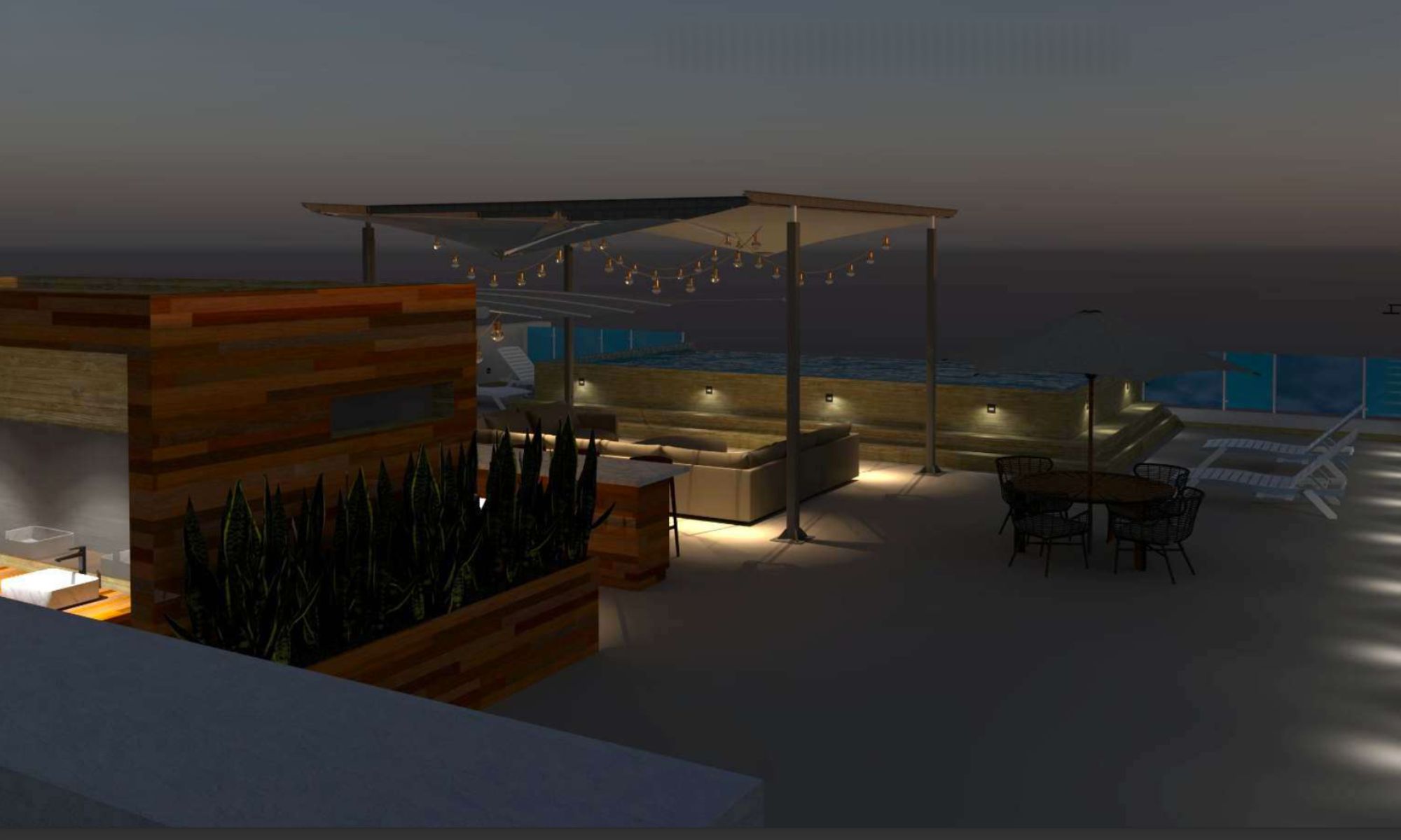 Ocean view penthouse with large terrace, service room with full bathroom, pool, near Arrocito beach, for sale in Huatulco