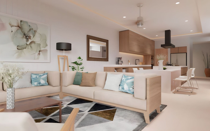 Condo with ocean view, garden, and private pool for sale in Huatulco.