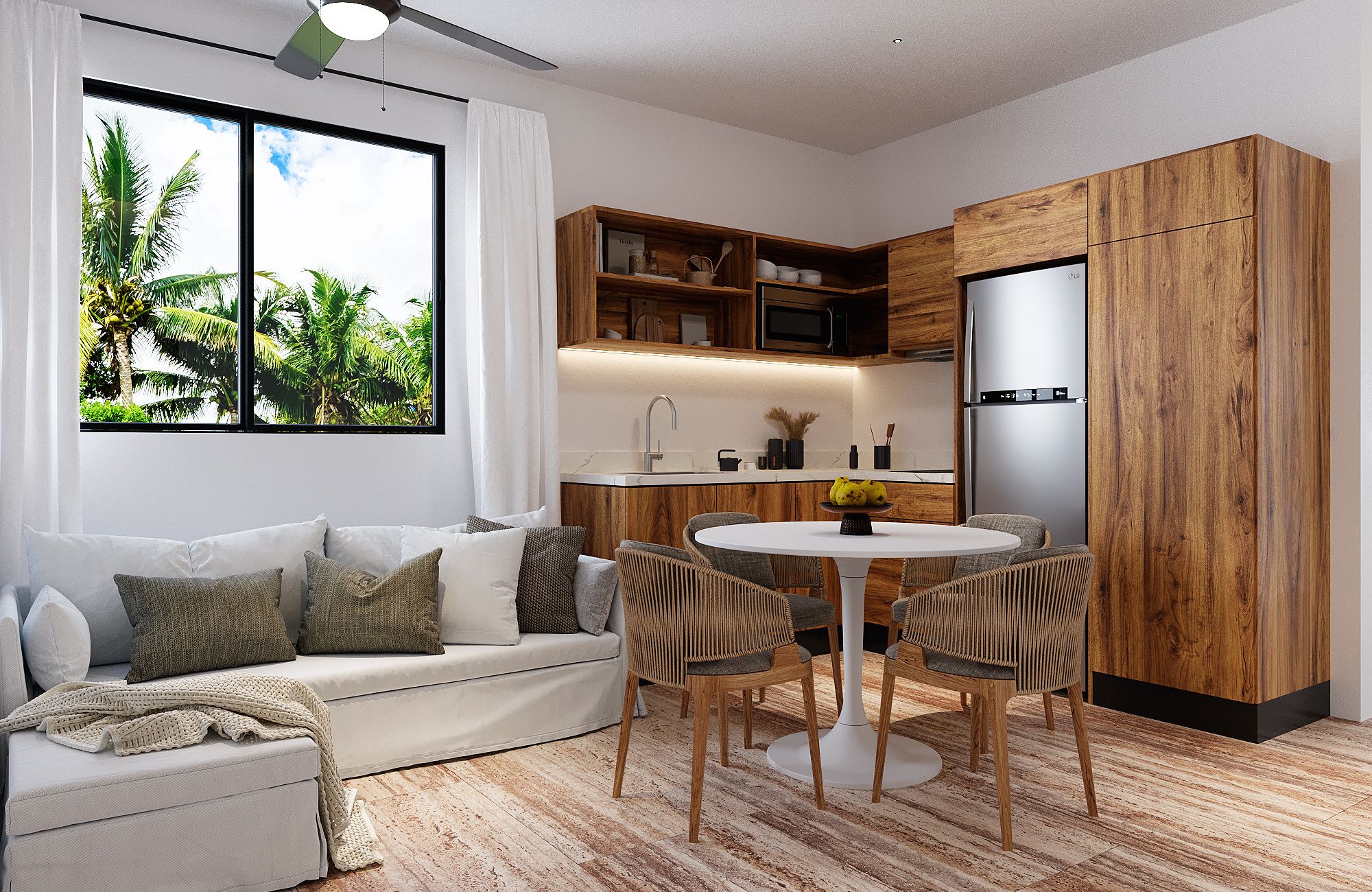 Departamento a 1.5 kilometros del mar con jacuzzi, 2 albercas, area de yoga, gimnasio, coworking, en venta Playa del carmen