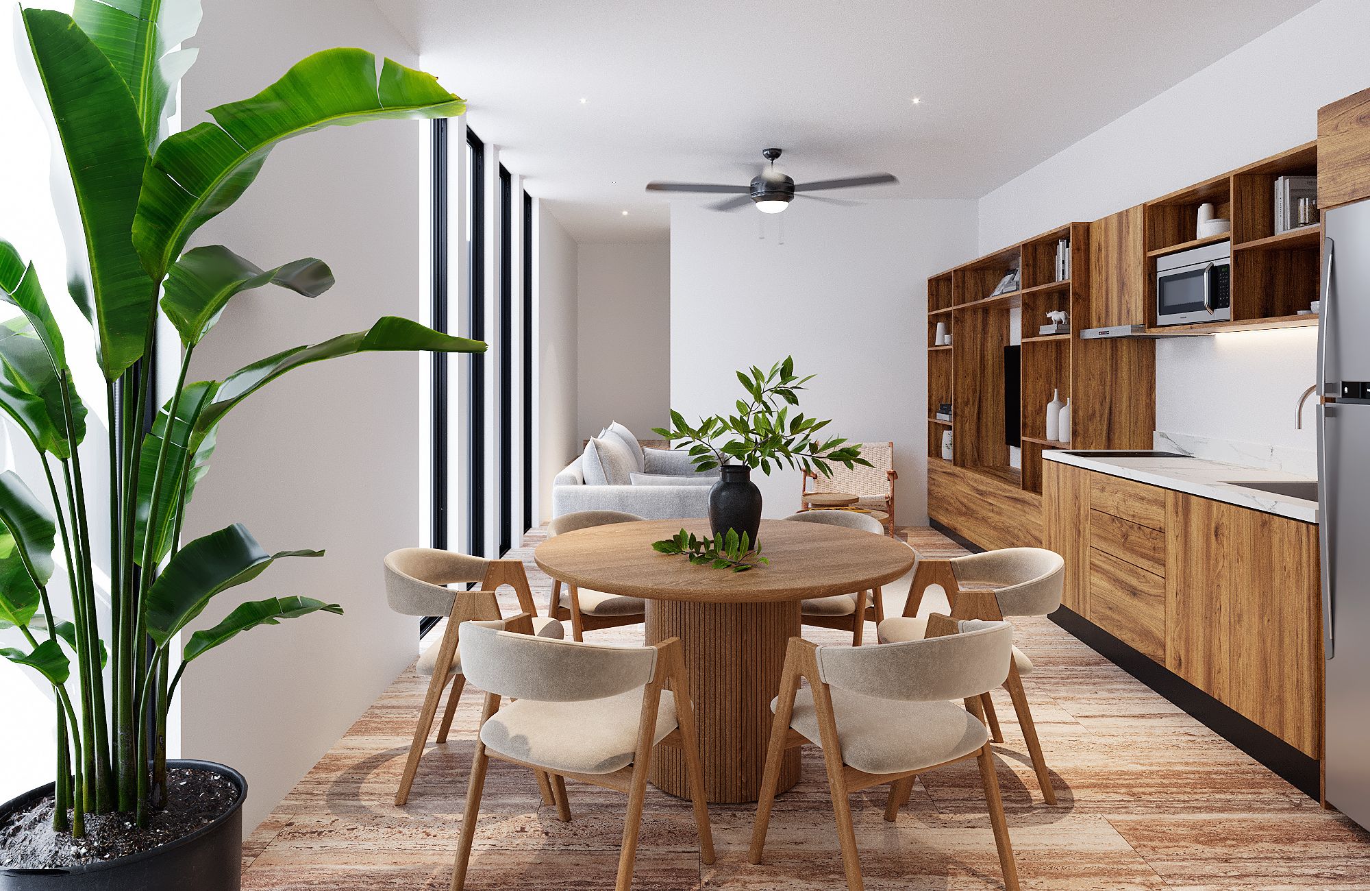 Apartment 240 meters from the beach, steps from Fifth Avenue, hotel amenities, pre-construction, sale Playa del Carmen.