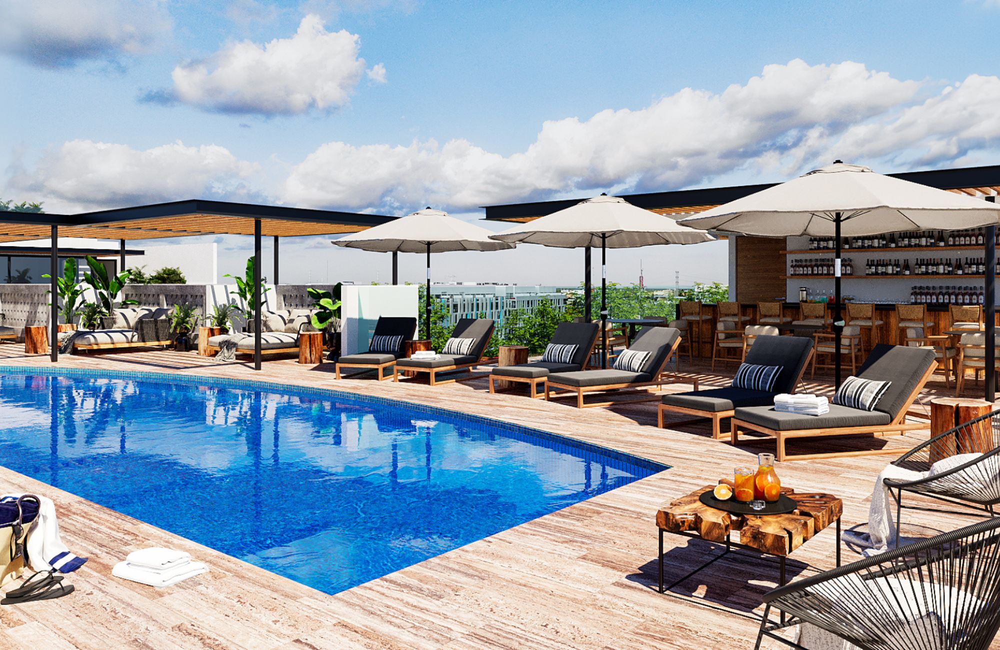 Departamento con rooftop privado, tipo duplex, a 190 metros de la playa, a pasos de la Quinta avenida, en hotel boutique con room service.