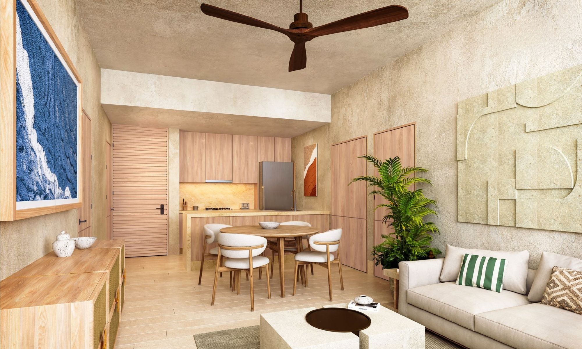 Departamento doble altura, con club de playa, campo de golf, + de 20 amenidades, en venta, Corasol, Playa del Carmen, pre-construccion.