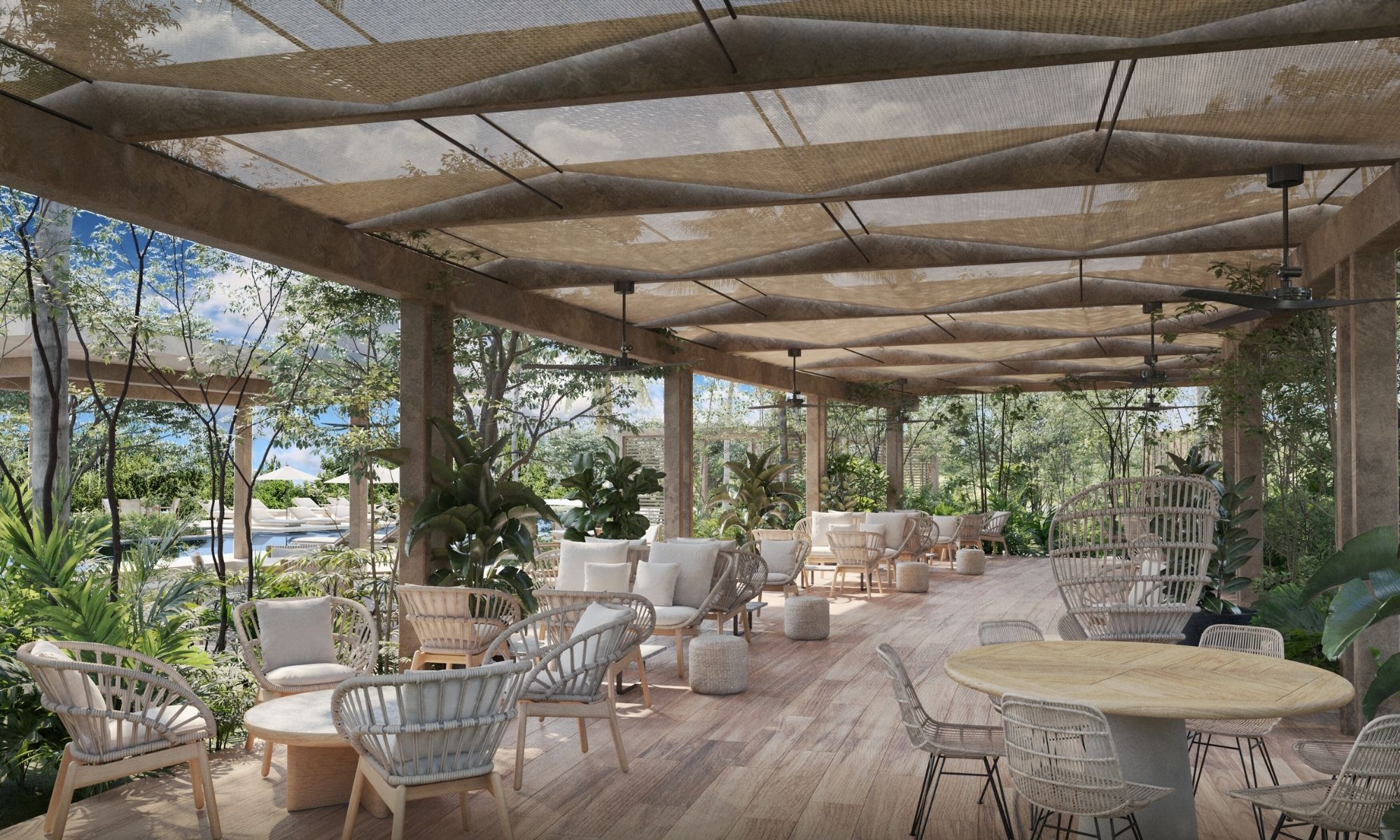 Departamento doble altura, con club de playa, campo de golf, + de 20 amenidades, en venta, Corasol, Playa del Carmen, pre-construccion.