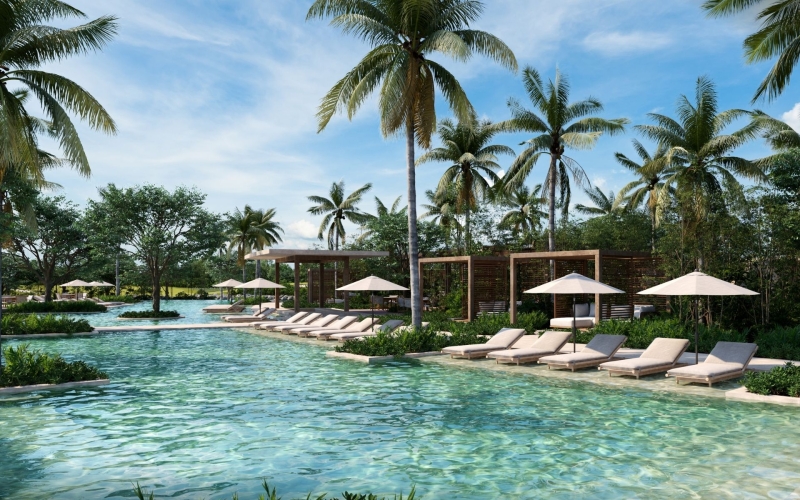 Condo for sale worh beach club, golf, pool, in Corasol, Playa del Carmen.