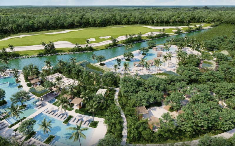 Condo in Corasol with beach club, golf, pool for sale in Playa del Carmen.