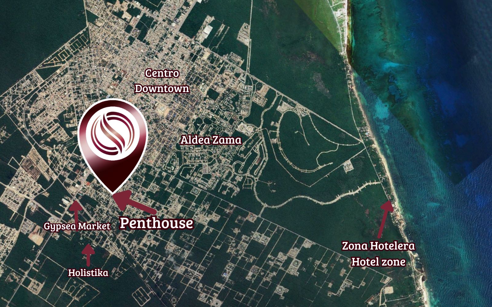 Penthouse green views,private terrace, gym, business center, yoga and gym area, with green areas, hammock garden, in Aldea Zama Tulum, for sale.