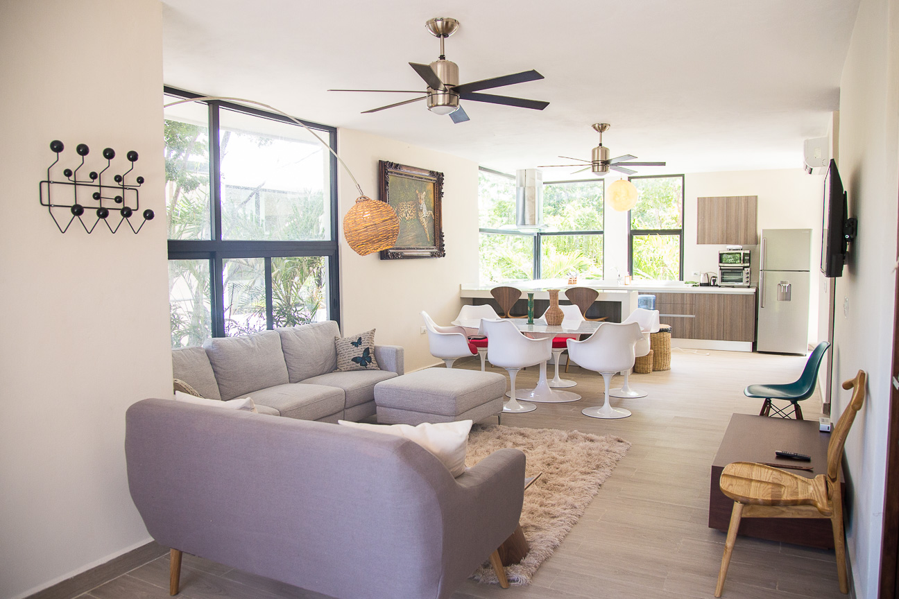 Penthouse green views,private terrace, gym, business center, yoga and gym area, with green areas, hammock garden, in Aldea Zama Tulum, for sale.