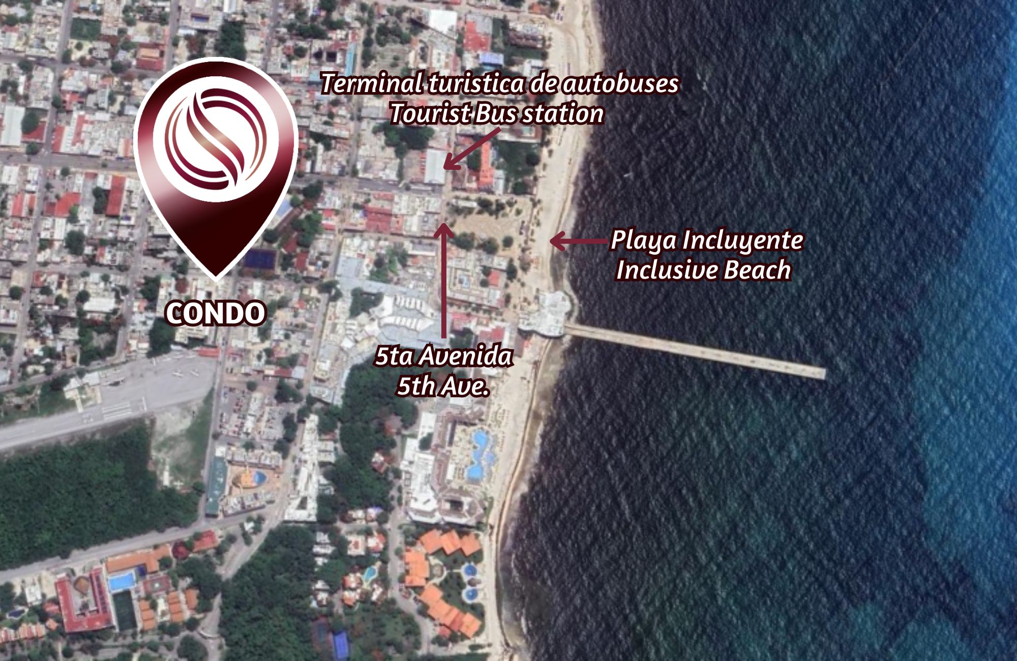 Furnished studio, ocean view from the rooftop, for sale in Cocobeach, Playa del Carmen