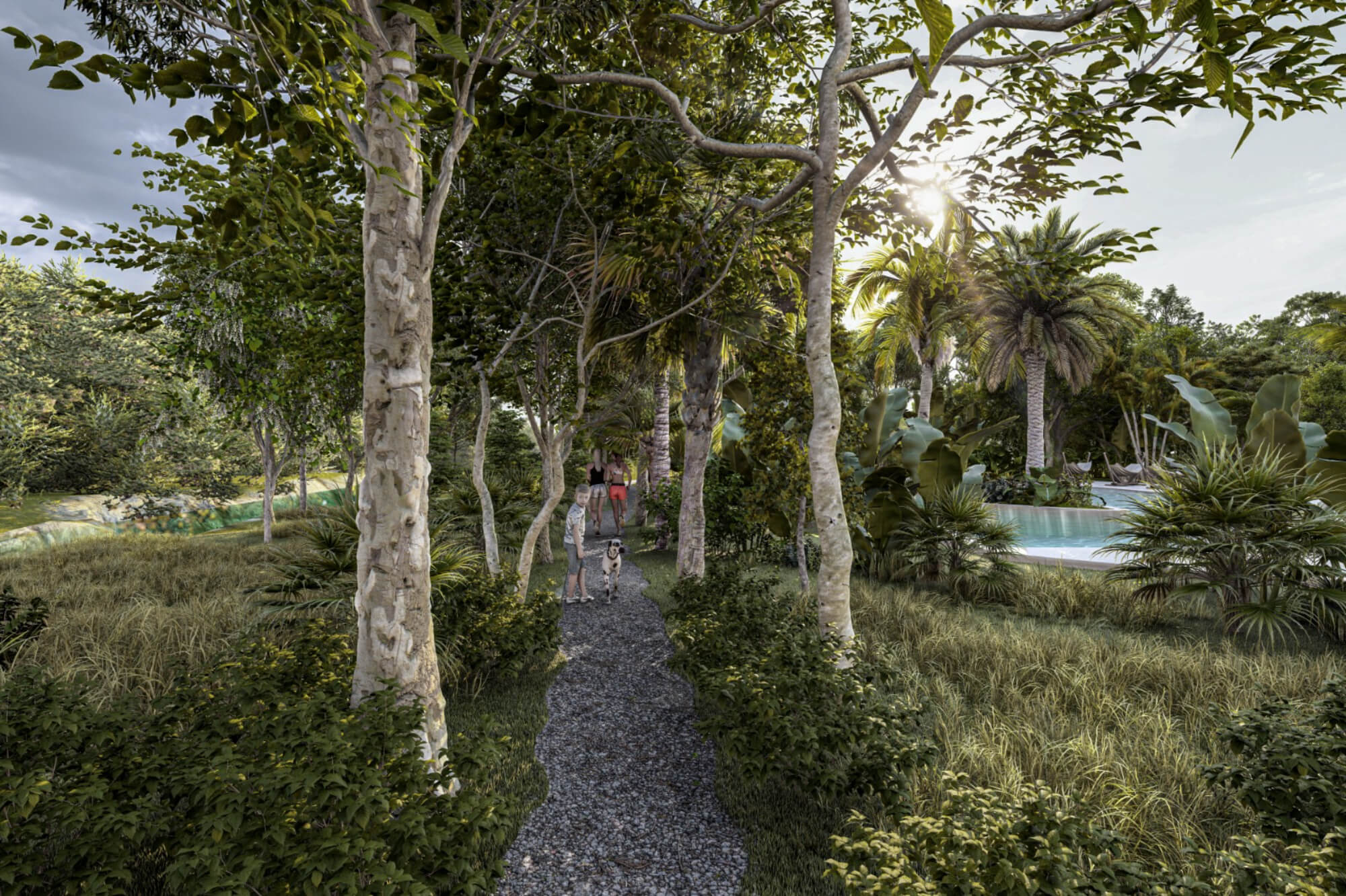 Apartment near the beach, room &amp; pool service, fire pit, playground for children, hammock area, surrounded by green, 1 km from the beach pre