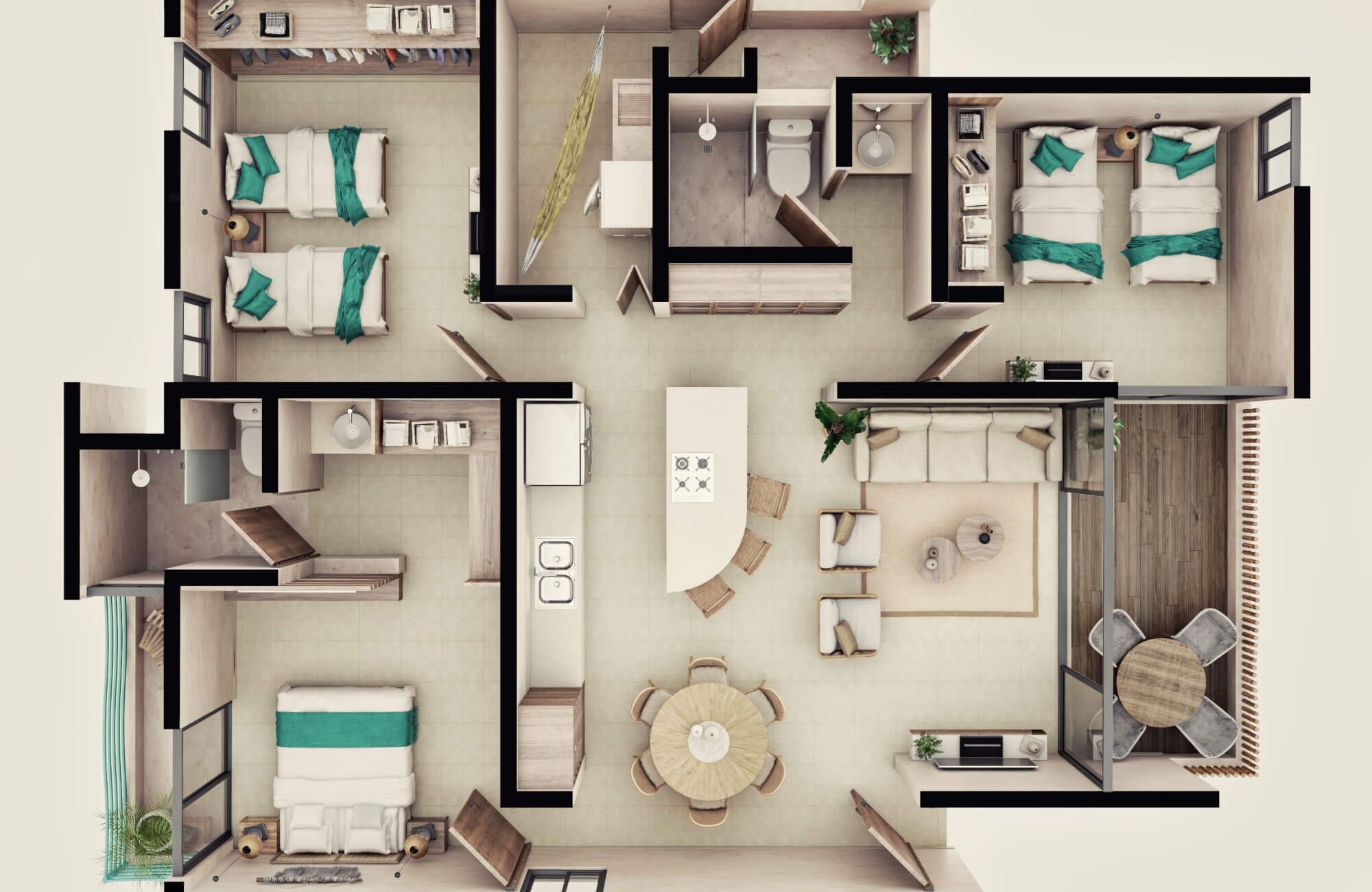 Condo with terrace for sale, M&eacute;xico Norte, M&eacute;rida