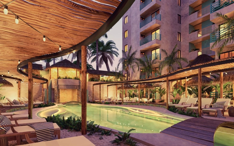 Condominium with ocean views, balcony, terrace, pool, Jacuzzi and barbecue area on the roof, Chicxulub Puerto, Merida.