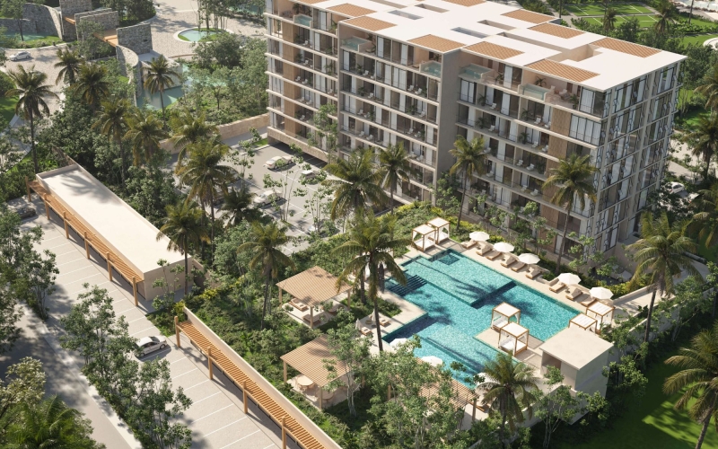 Apartment with Clubhouse, pool, pre-sale, Centro Maya, Playa del Carmen.