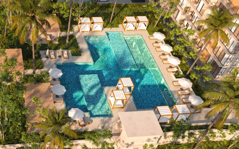 Penthouse con Casa Club, alberca, pre-venta, Centro Maya, Playa del Carmen.