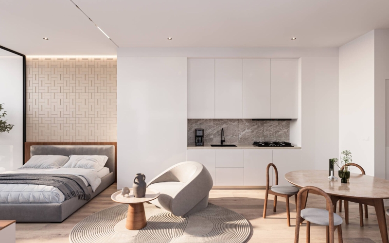 Loft with terrace, Grill Area, Roof Top, Lounge rooms, pre-construction Roma Norte, Mexico City.