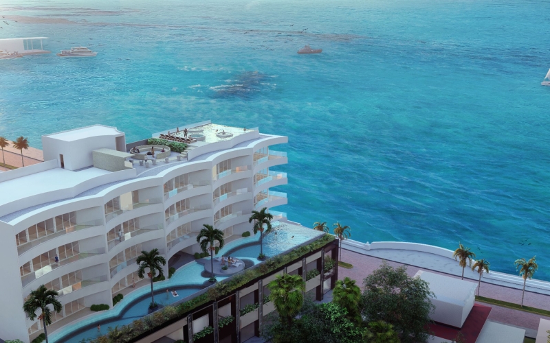 Ocean View Penthouse, Rooftop, Cinema, Pre-construction, Sea Boardwalk, Cozumel