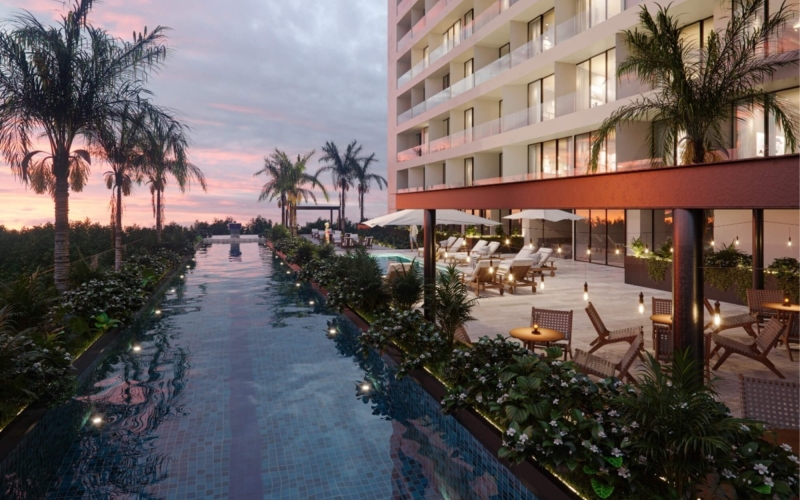 Condo with 25 amenities, park, paddle tennis, pool for sale North Zone Merida