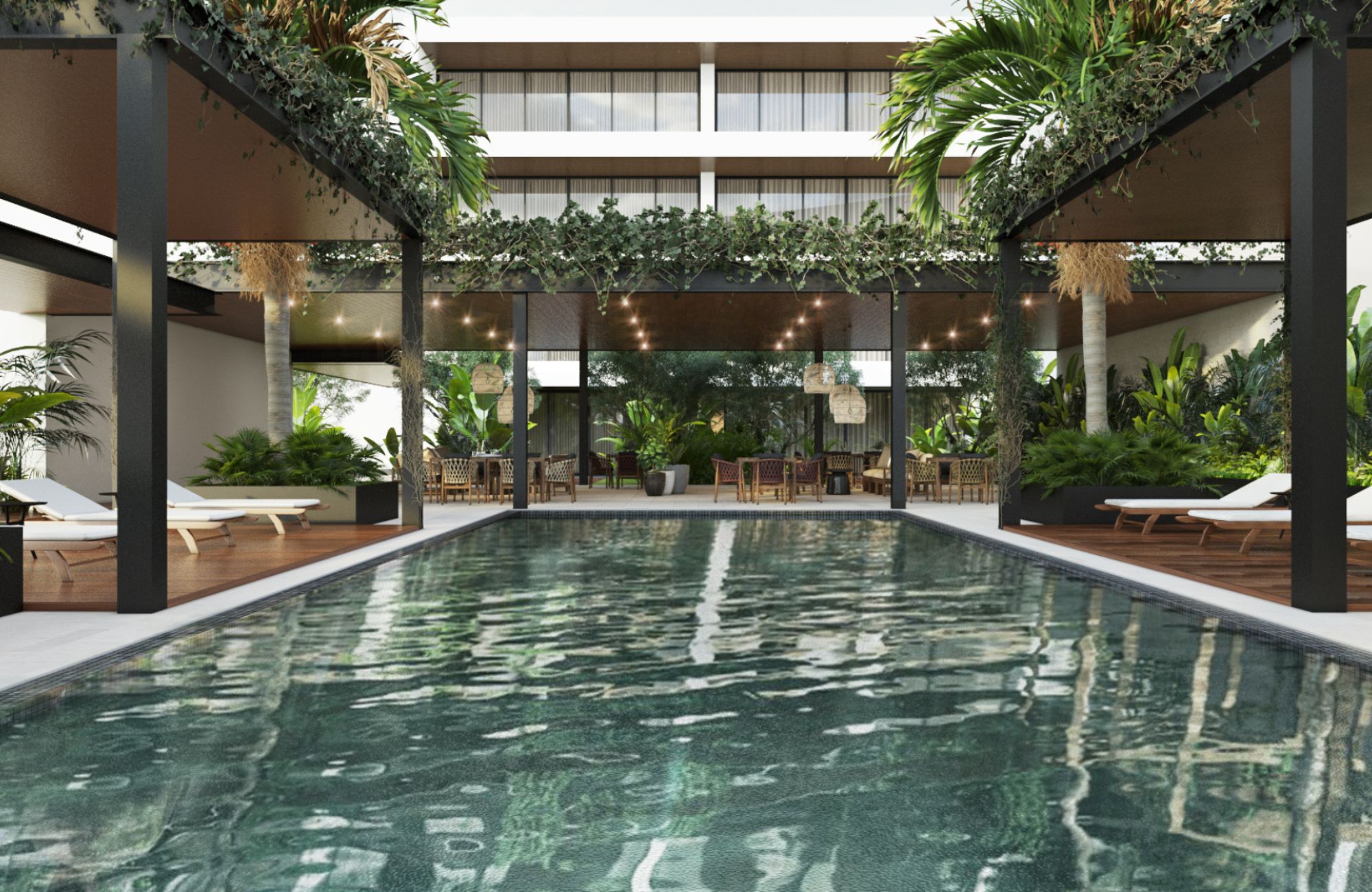 Apartment with common ocean view pool, close to the beach, for sale, Progreso, Yucatan.