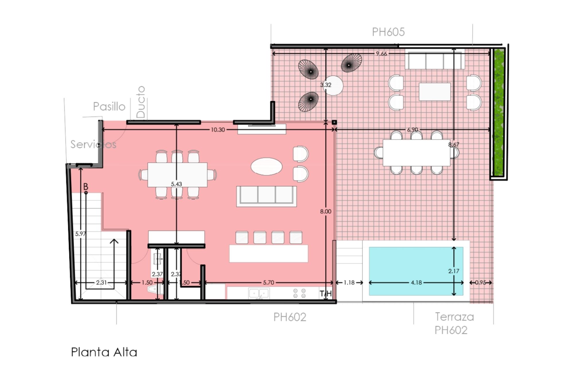 Penthouse de dos pisos frente al mar, con alberca, pre-venta Playa del Carmen.