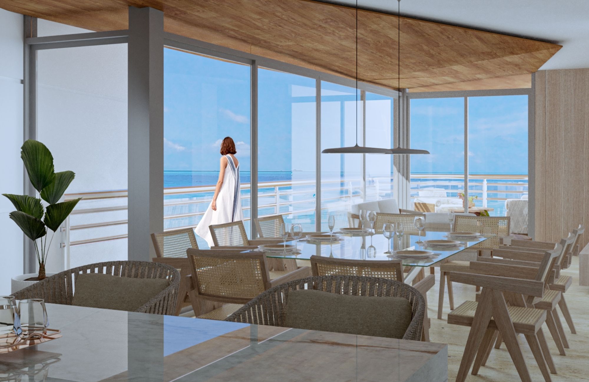 Penthouse with pool and rooftop, oceanfront, pre-sale Playa del Carmen.