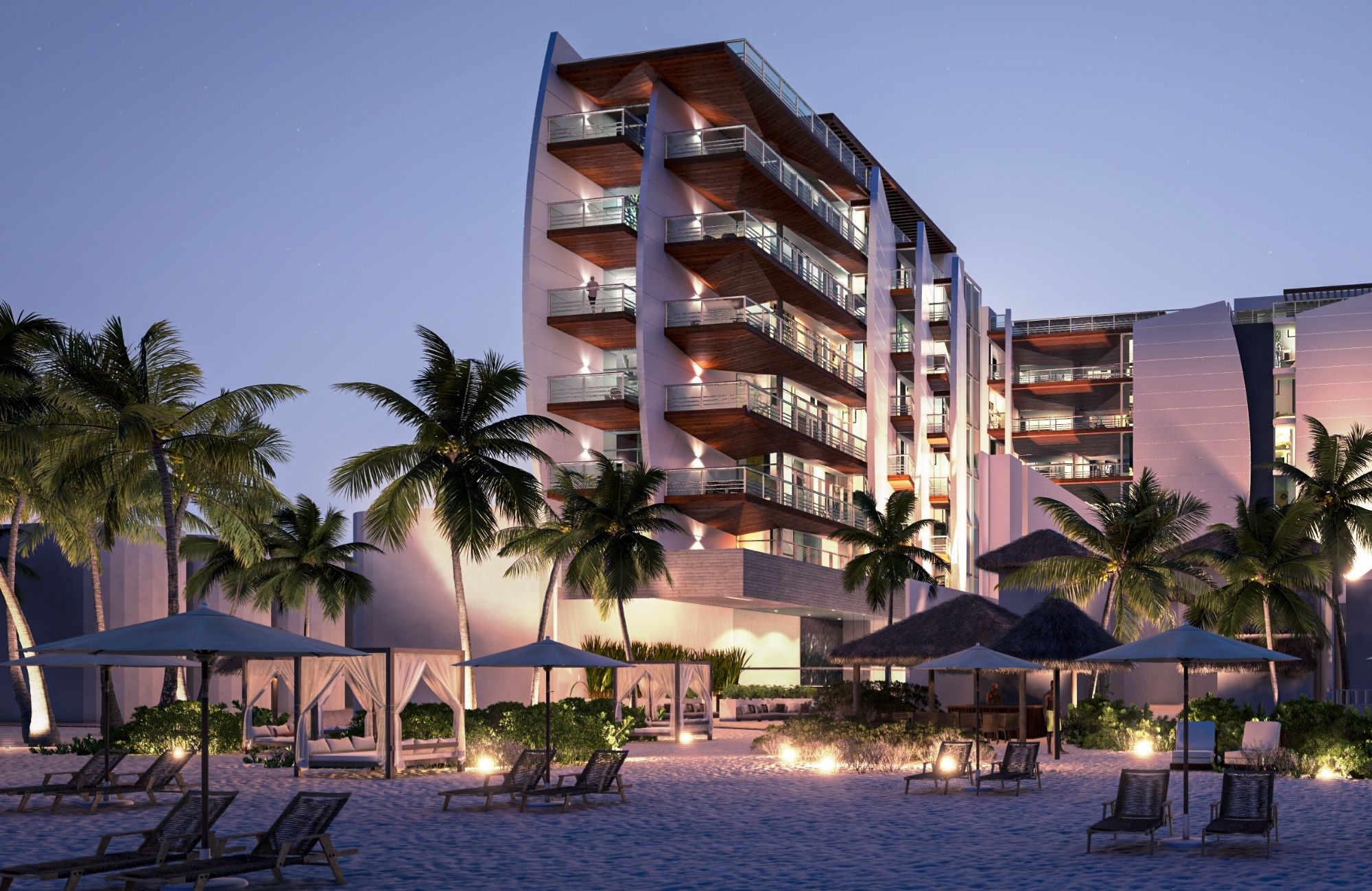 Penthouse with pool and rooftop, oceanfront, pre-sale Playa del Carmen.