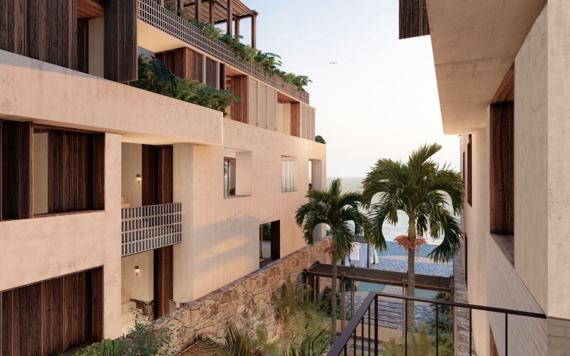 Condominio frente al mar con alberca privada y terraza, pre-construcci&oacute;n Tulum.
