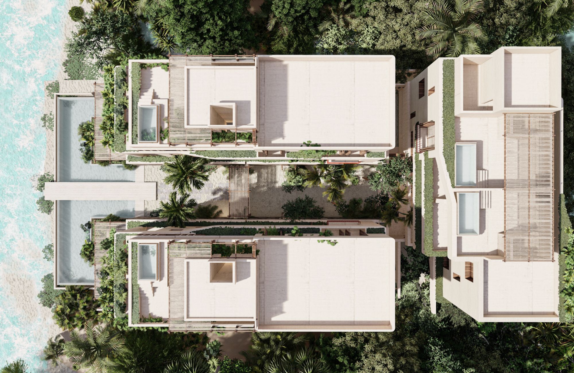 Penthouse with unique design, plunge pool, fire pit, 150 m2 terrace, 2 terraces, spa, restaurant, art gallery, luxury hotel, for sale Tulum