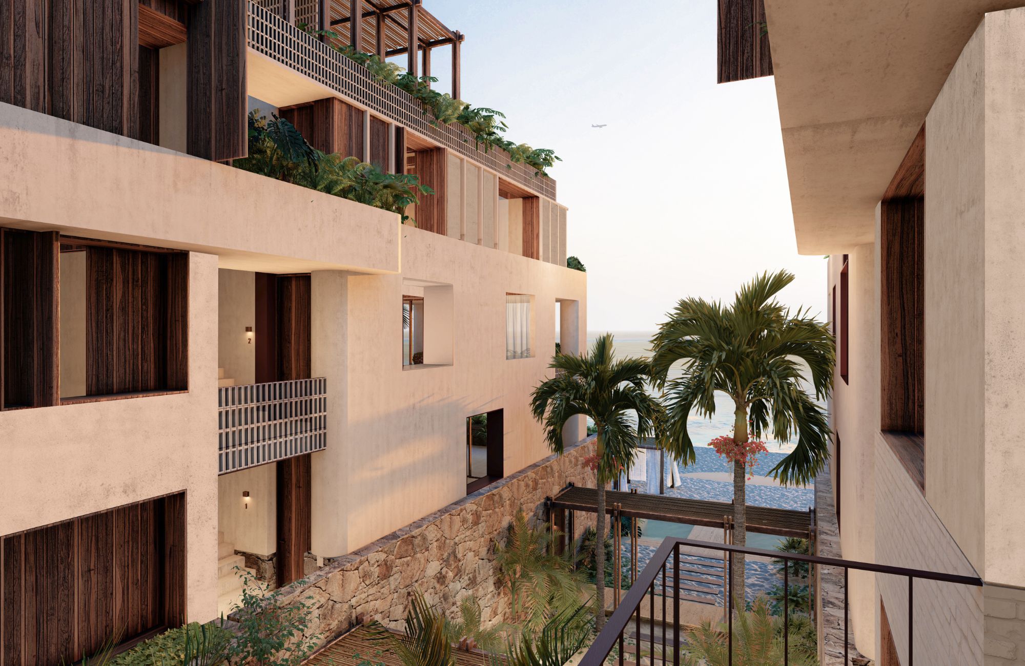 Penthouse with unique design, plunge pool, fire pit, 150 m2 terrace, 2 terraces, spa, restaurant, art gallery, luxury hotel, for sale Tulum