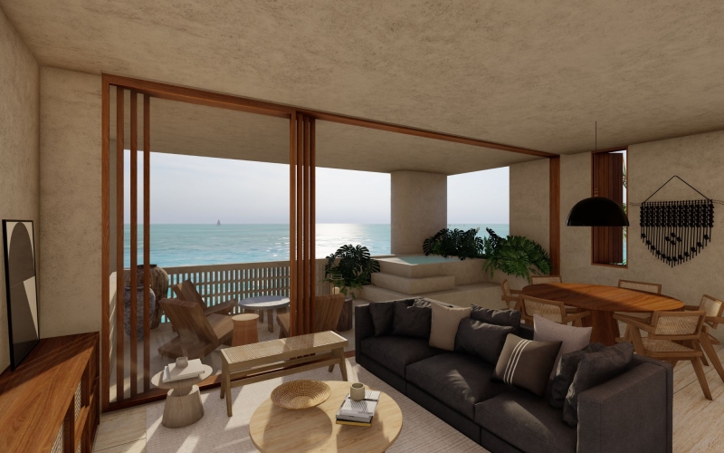Two-level penthouse with private pool, lock off, pre-sale Tulum.