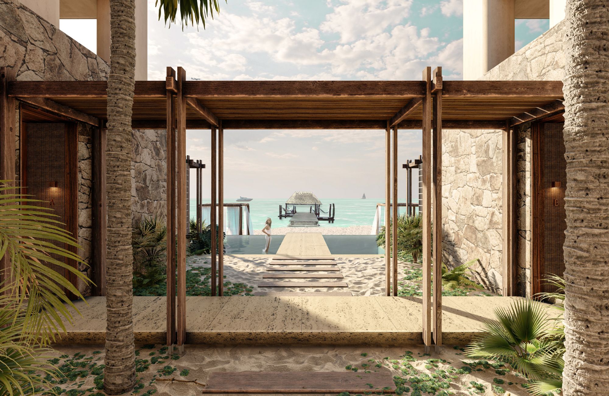 Penthouse with unique design, plunge pool, fire pit, 150 m2 terrace, 2 terraces, spa, restaurant, art gallery, luxury hotel, for sale Tulum