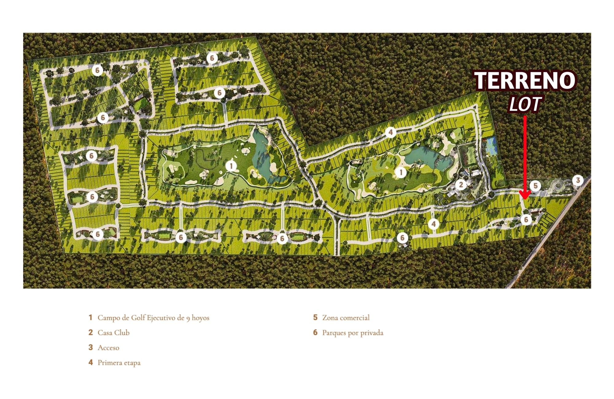 Land of 1,075 m2 i in a gated community with swimming pool, sports fields, pet park, games, spa, and much more amenities for sale in the Nor