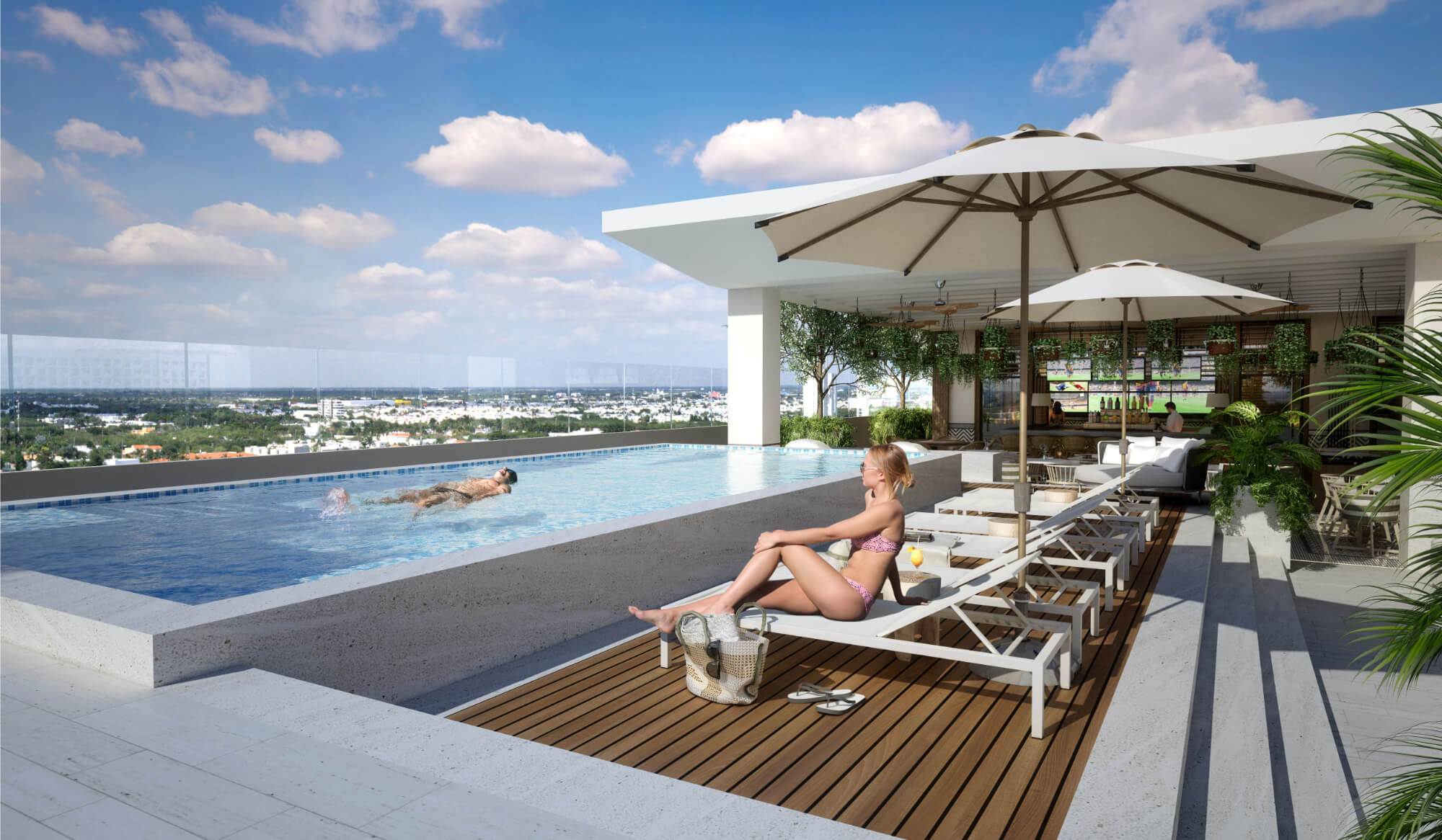 Apartment with rooftop pool, barbecue area, business center, concierge, in Villas La Hacienda for sale, Merida North Zone