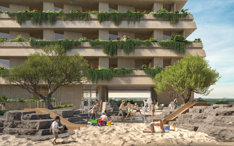 Apartment with terrace, pool, golf simulator, running track for sale, North Zone, Merida.