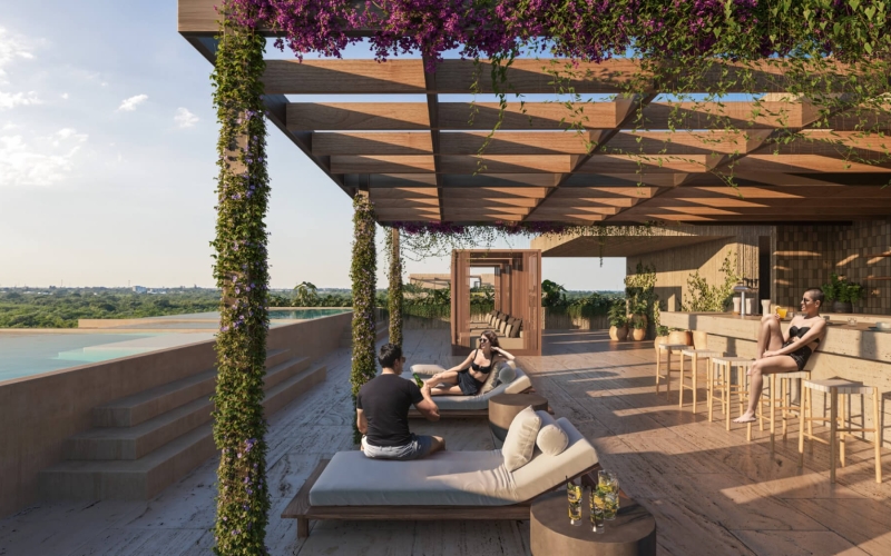 Studio with terrace, pool, golf simulator, Cinema, for sale, North Zone, Merida.