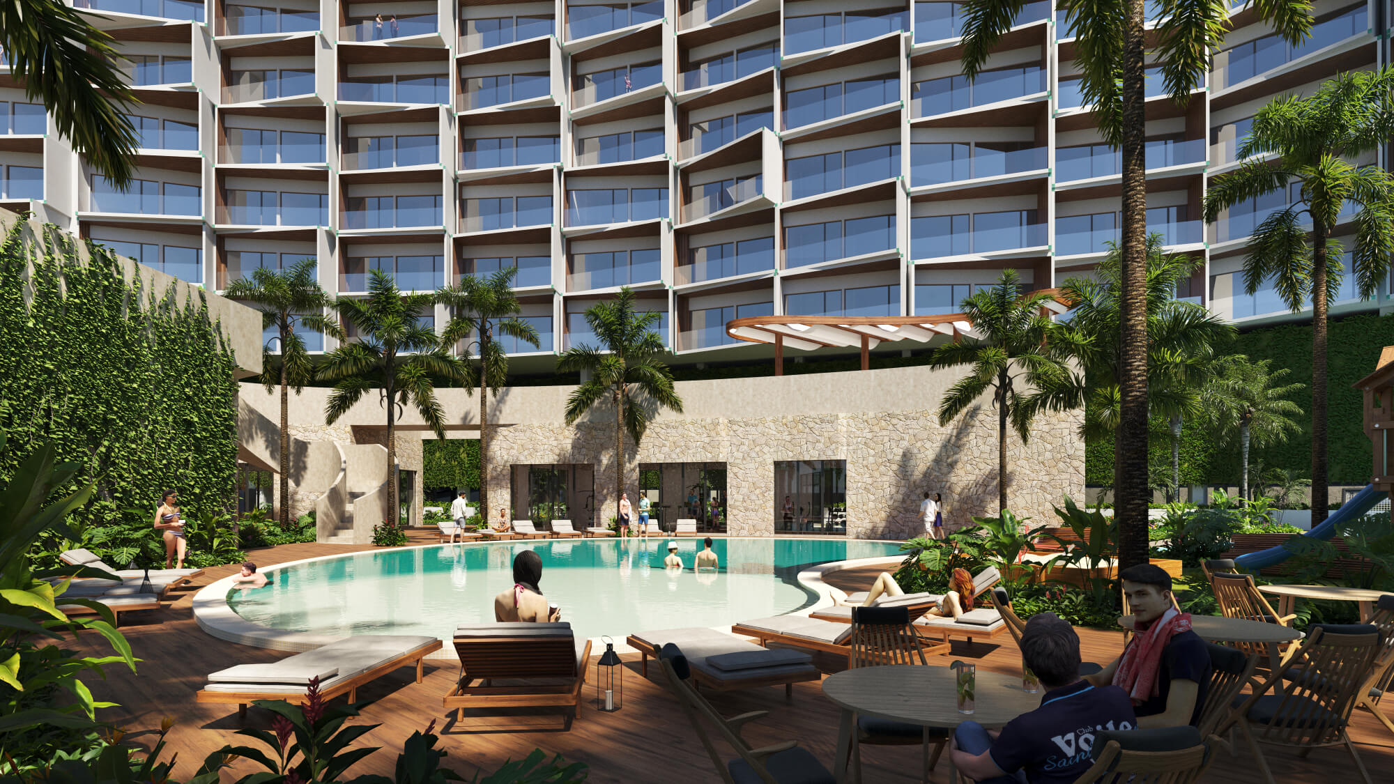 Apartment with ocean view pool and more amenities for sale San Crisanto Yucatan.