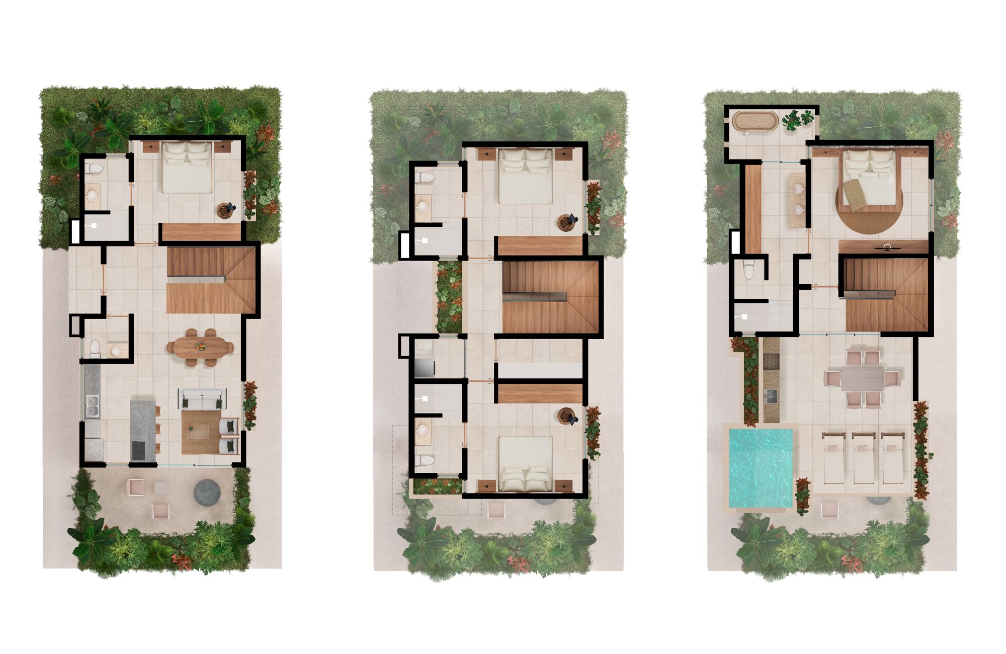 Beachfront house for sale Tulum, in Tankah Bay, pool and 25 meter beach.