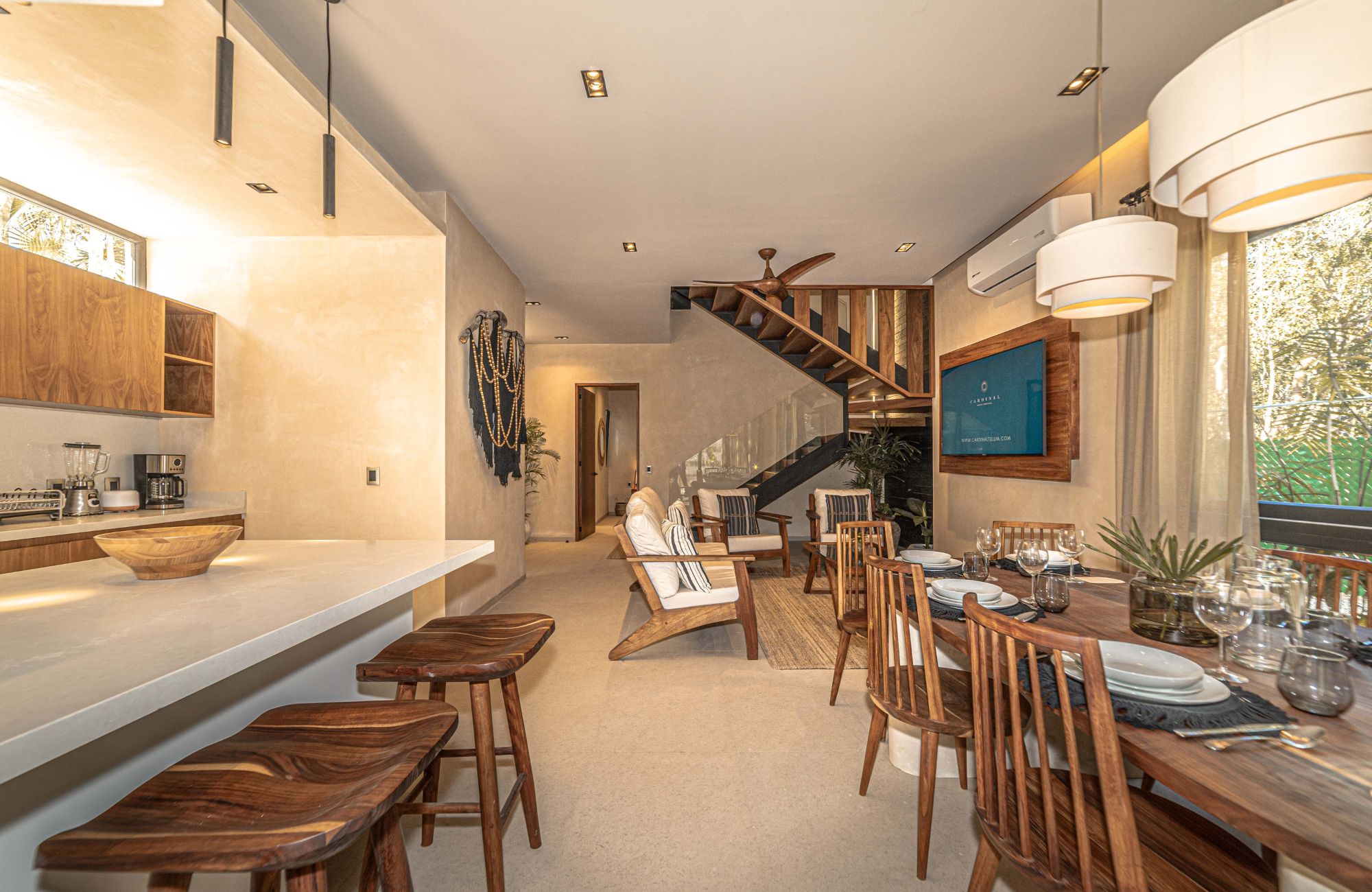 Beachfront house for sale Tulum, in Tankah Bay, pool and 25 meter beach.