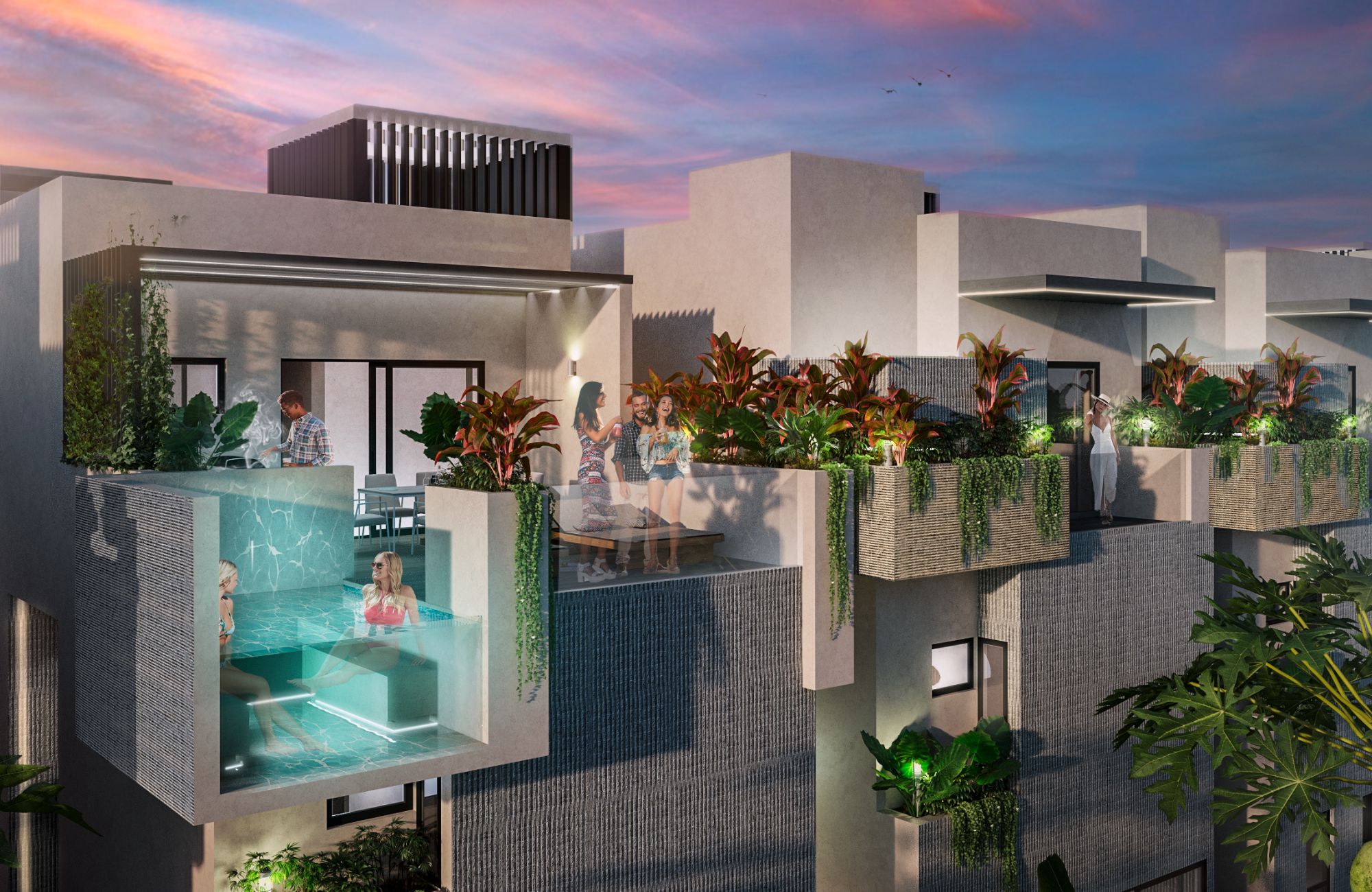 Double-height villa with pool, in Selvazama, with amenities, for sale Tulum.