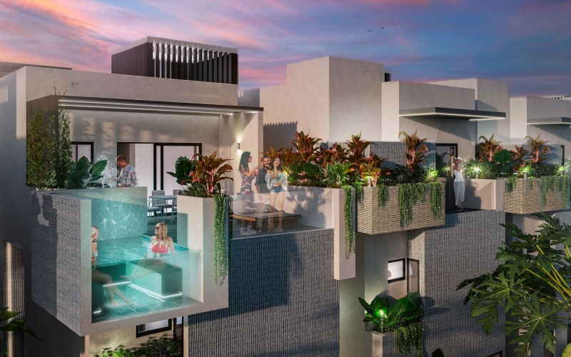 Double-height villa with pool, in Selvazama, with amenities, for sale Tulum.