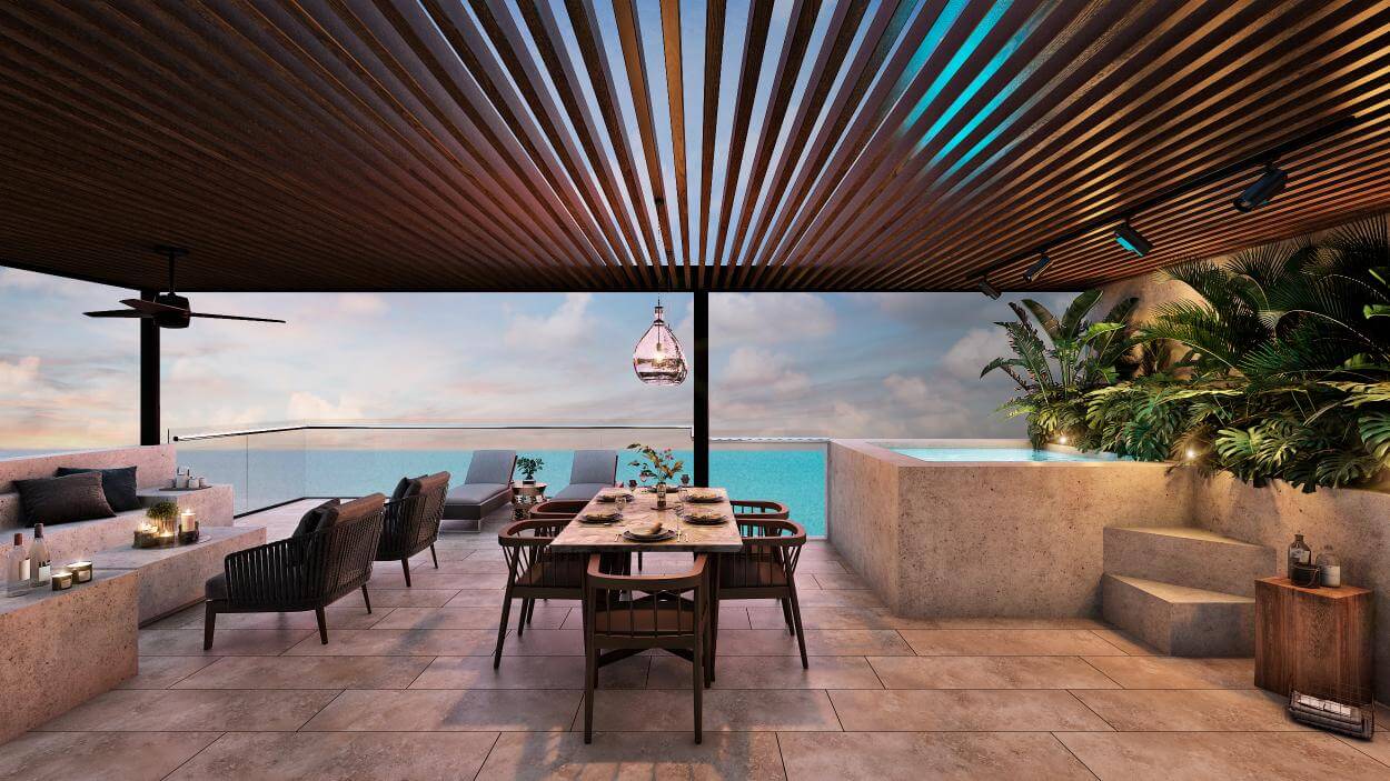 Luxury condo with terrace and private pool, for sale, Xcanat&uacute;n, M&eacute;rida.