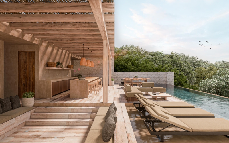 Loft with private pool, common oceanview rooftop, for sale, Region 8, Tulum.