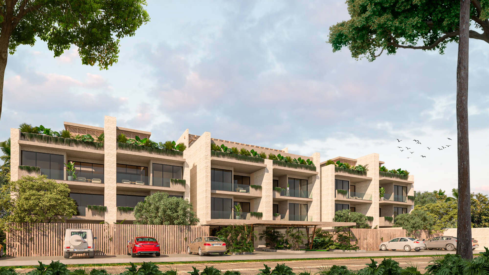 Condo with common areas surrounded by nature, near the beach in Tulum, for sale.