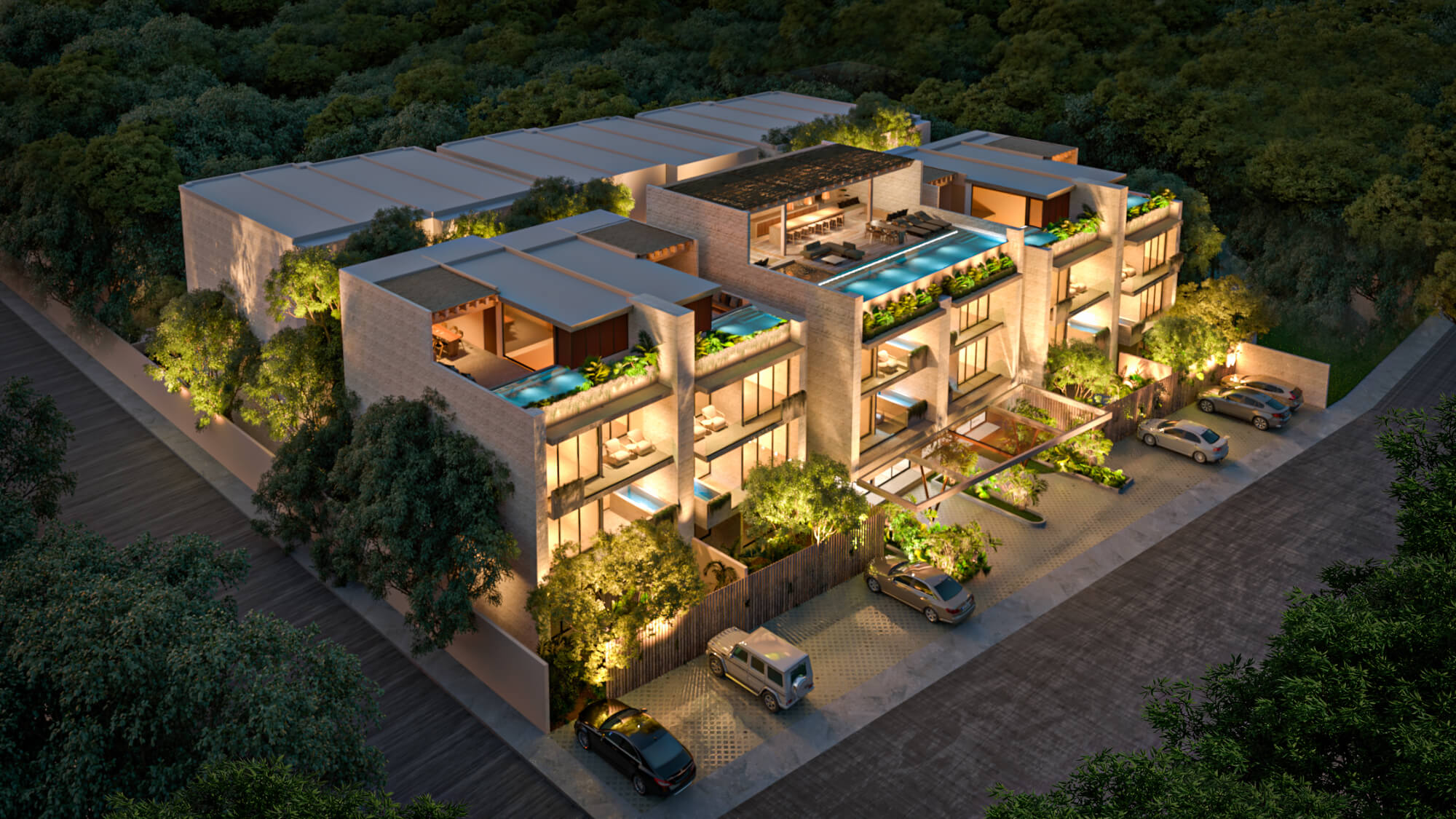 Condo with common areas surrounded by nature, near the beach in Tulum, for sale.