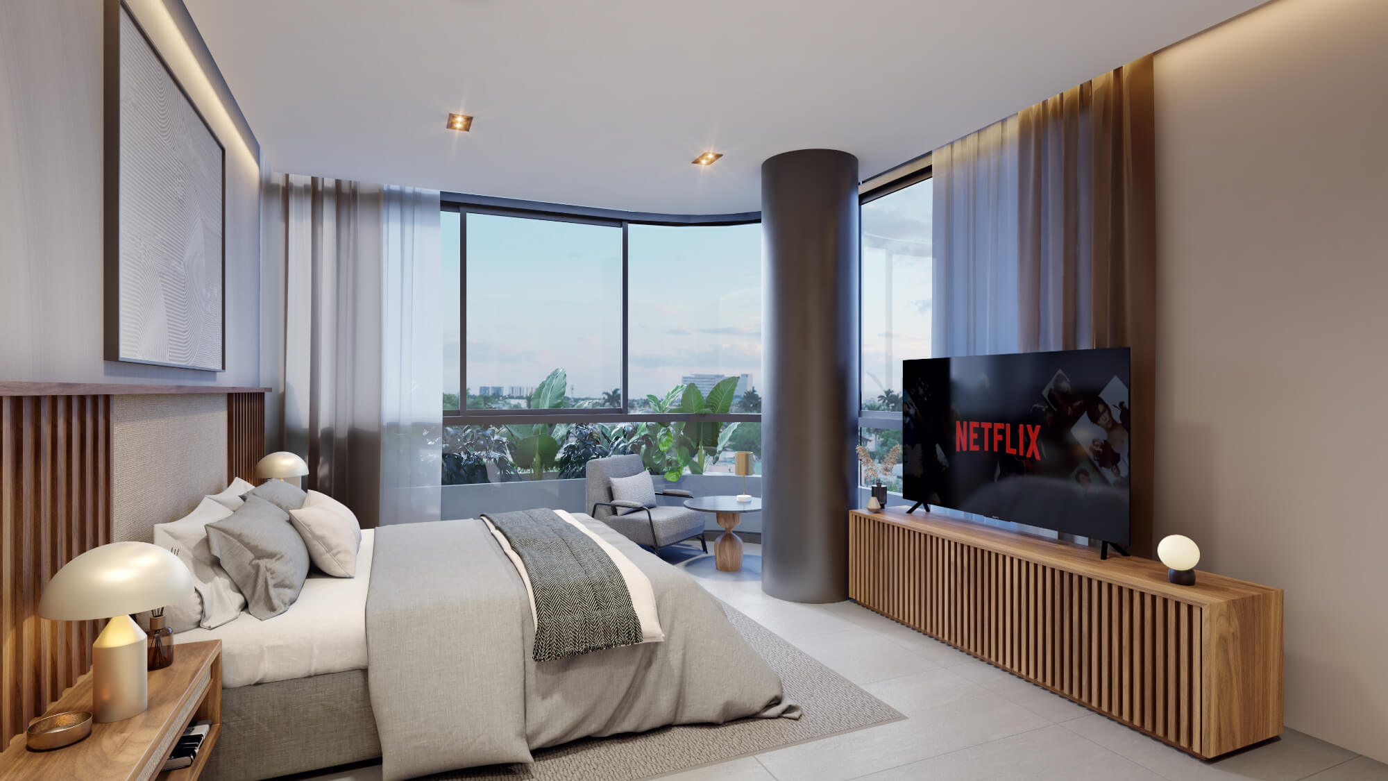 Studio with terrace, pool, golf simulator, running track for sale North Zone, Merida.