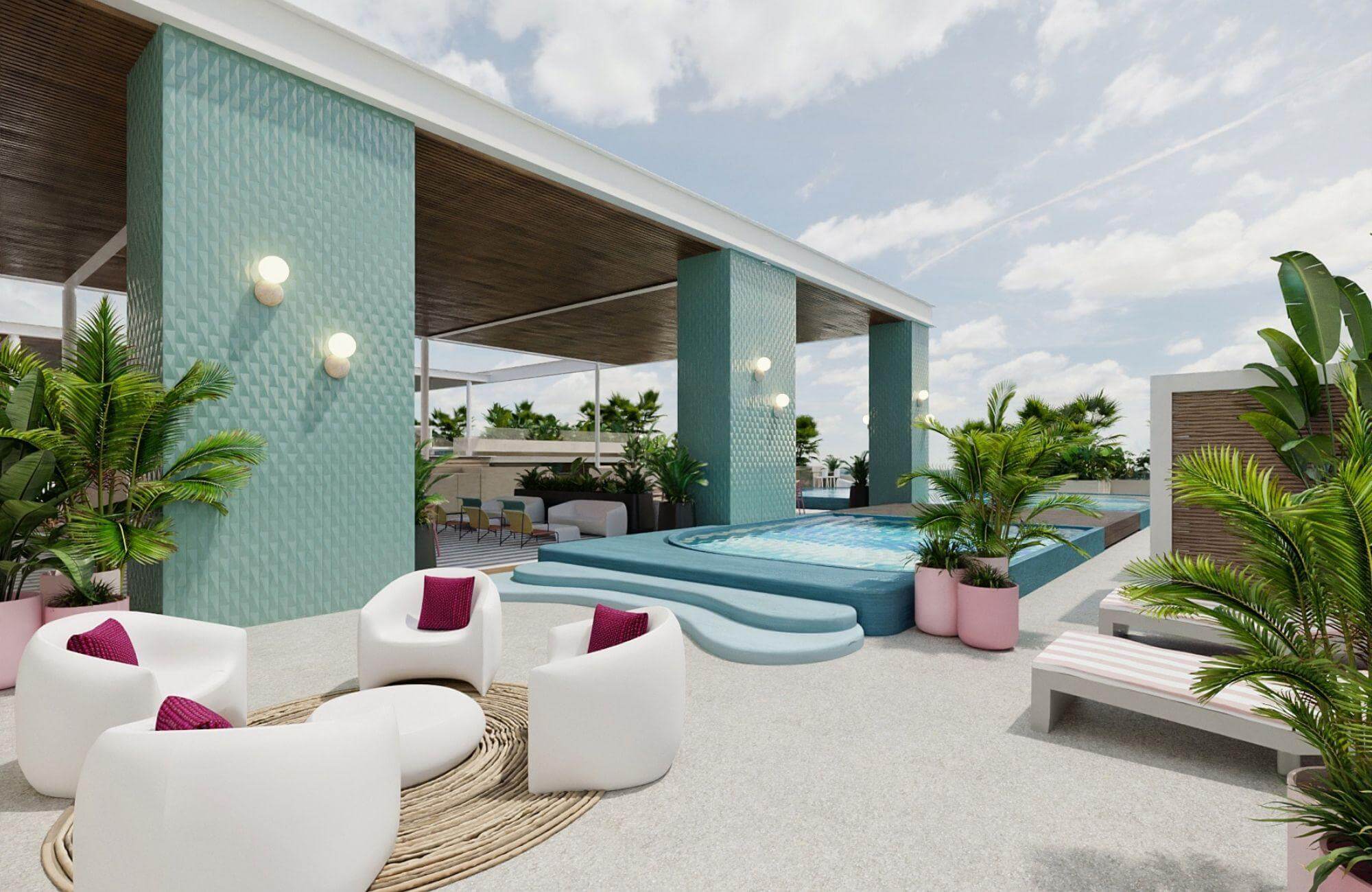 Studio with ocean view from rooftop for sale, Centro, Playa del Carmen