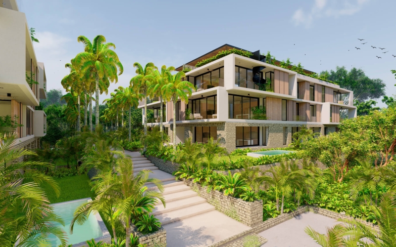 Condominium with garden and private pool, grill for sale, Playacar, Playa del Carmen
